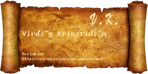 Virág Krisztián névjegykártya